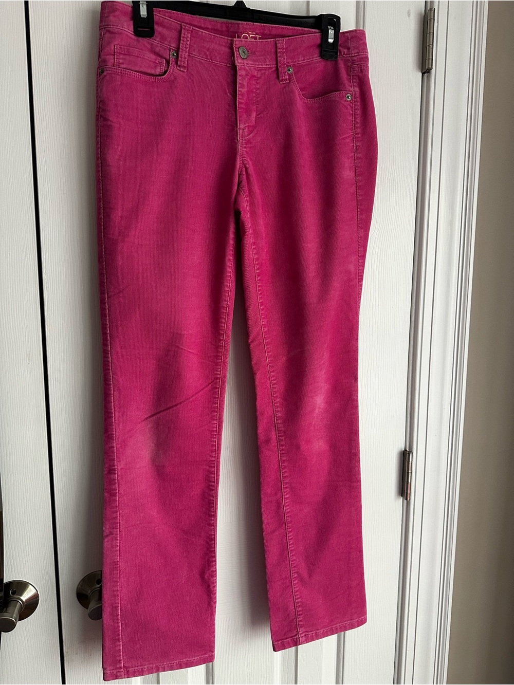 LOFT Pink Corduroy Straight-Leg Pants